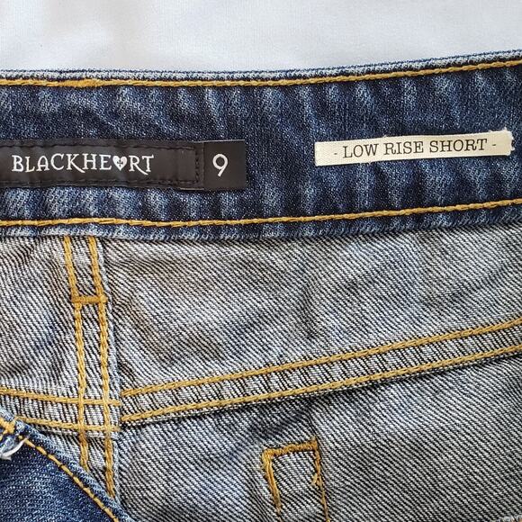 Blackheart Red & Black Buffalo Plaid Panel Low Rise Shorts Juniors 9 Summer - Picture 7 of 11